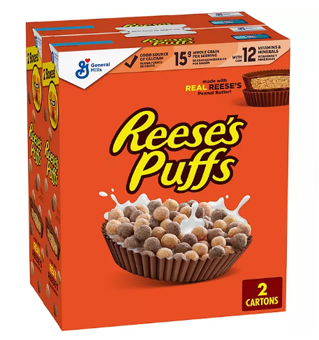 Reese's Puffs Peanut Butter Chocolate Cereal (51.4 oz, 2 pk)