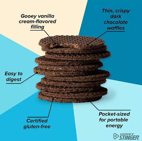 Honey Stinger Gluten Free Waffle Box Pack, Cookies & Cream (12 ct)