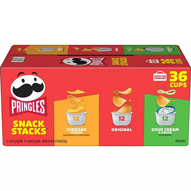 Pringles Snack Stacks Variety Pack Chips, 0.67 oz., 36 ct.