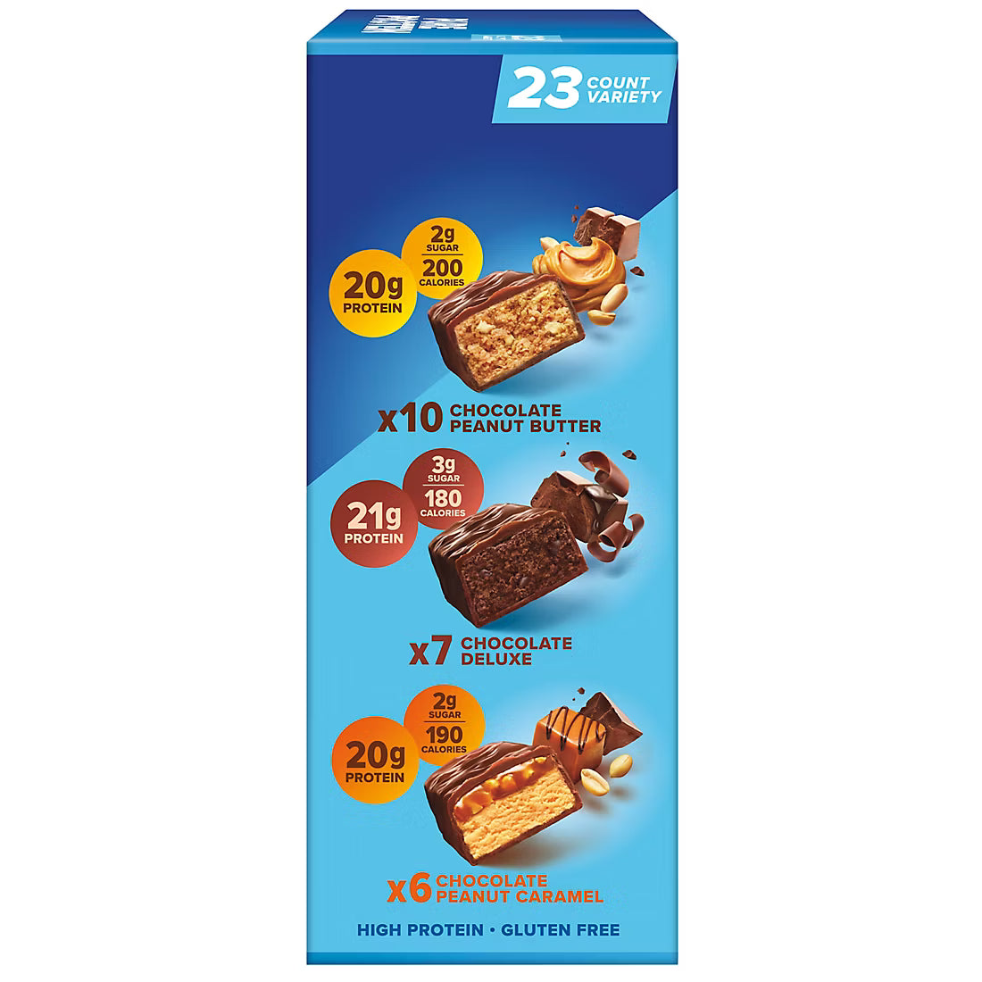 Pure Protein Bars Gluten Free, Chocolate Variety Pack (23 ct)