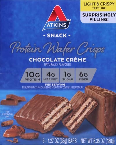 Atkins Protein Wafer Crisps, Chocolate Creme (18 ct )