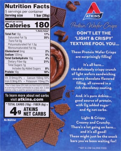 Atkins Protein Wafer Crisps, Chocolate Creme (18 ct )