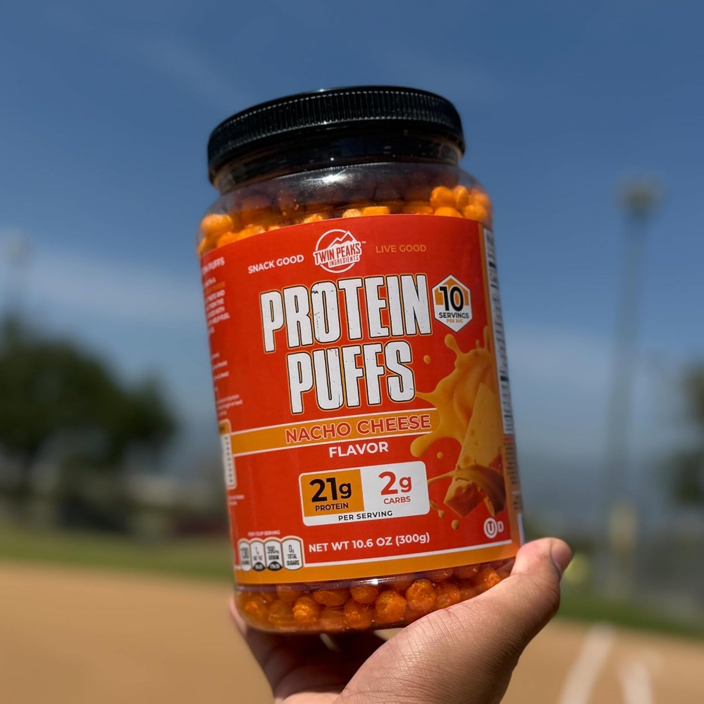 Twin Peaks Keto 21g Protein Puffs, Nacho Cheese (10.6 oz)  Nacho Cheese