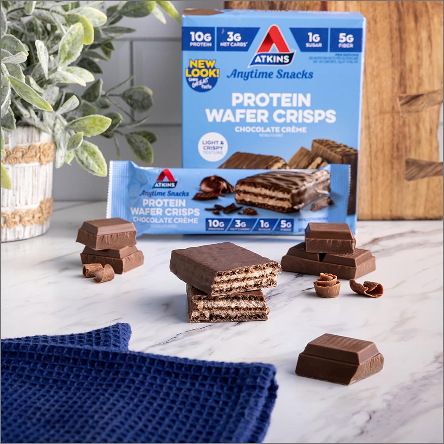 Atkins Protein Wafer Crisps, Chocolate Creme (18 ct )