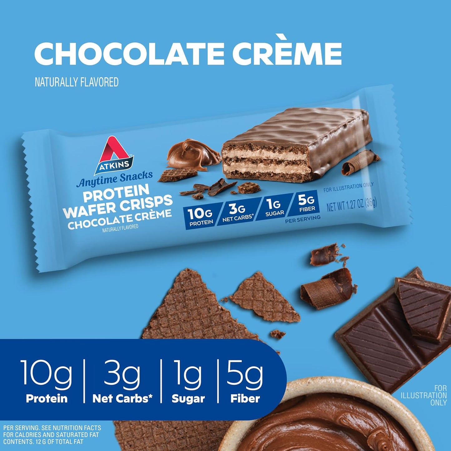 Atkins Protein Wafer Crisps, Chocolate Creme (18 ct )