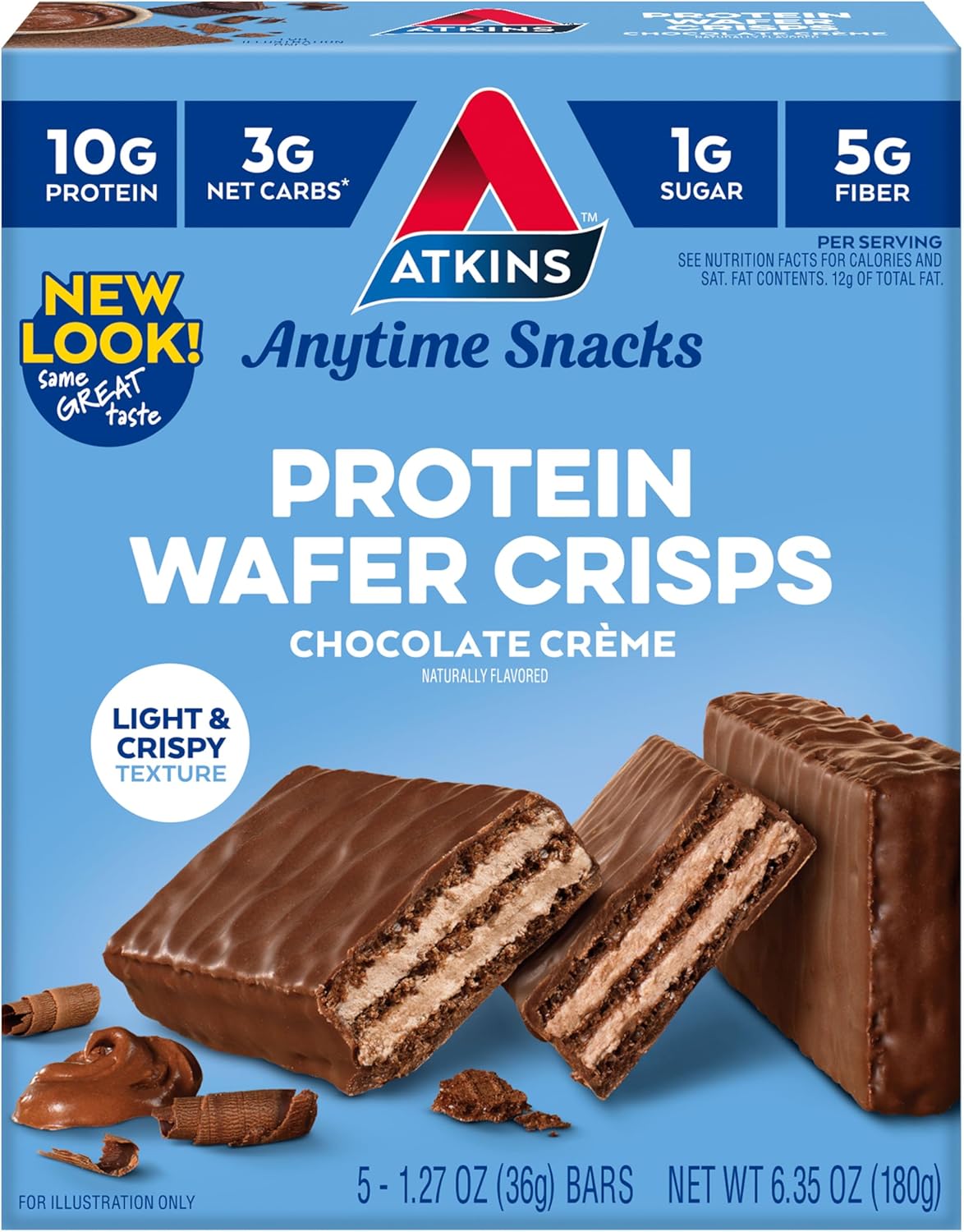 Atkins Protein Wafer Crisps, Chocolate Creme (18 ct )