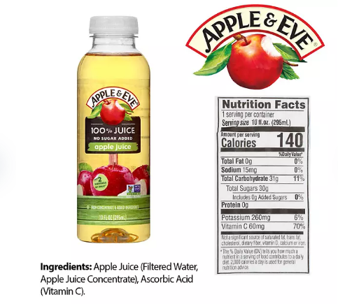 Apple & Eve 100% Apple Juice (10 oz , 24 pk)
