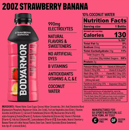 BODYARMOR Zero Sports Drink Variety Pack (20 fl. oz , 18 pk)