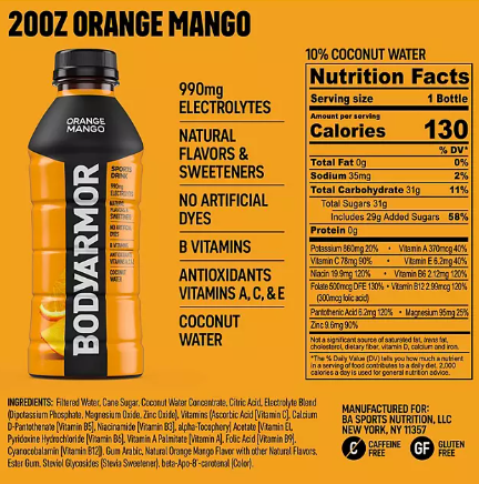 BODYARMOR Zero Sports Drink Variety Pack (20 fl. oz , 18 pk)