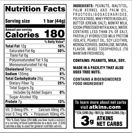 Atkins Caramel Chocolate Nut Roll Snack Bar (18 ct)