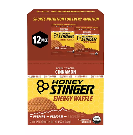 Honey Stinger Gluten Free Waffle Box Pack, Cinnamon (12 ct)