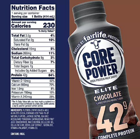 Fairlife Core Power Elite 42g Protein Shake, Chocolate (14 fl. oz , 10 pk)