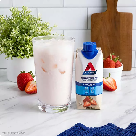 Atkins 15g Keto Protein Shake, Strawberry (11 fl. oz 15 pk)