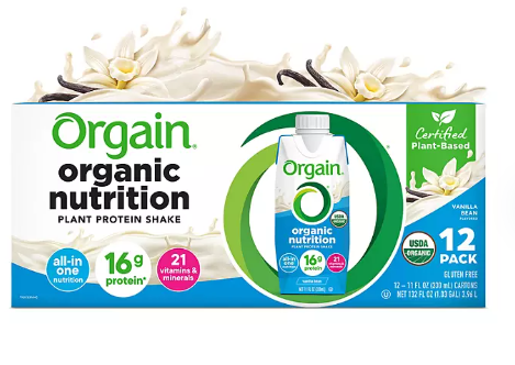 Orgain Organic Nutrition 16g Vegan Plant Based Protein Shake, Smooth Chocolate (11 fl. oz , 12 ct)