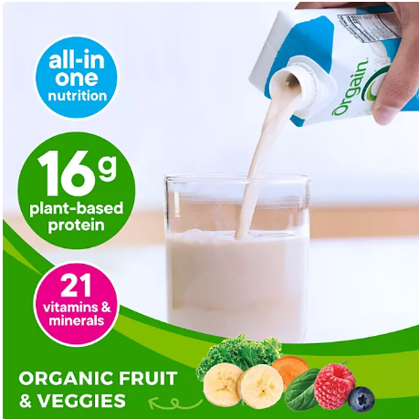 Orgain Organic Nutrition 16g Vegan Plant Based Protein Shake, Smooth Chocolate (11 fl. oz , 12 ct)