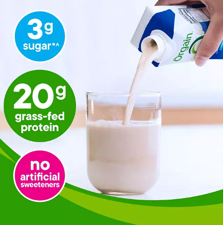 Orgain 20g Clean Protein Grass-Fed Protein Shake, Vanilla Bean (11 fl. oz , 12 pk)
