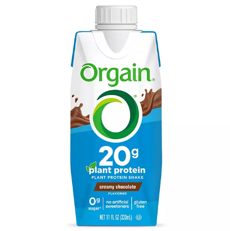 Orgain 20g Plant Based Protein Shake, Chocolate (11 fl. oz 12 pk)