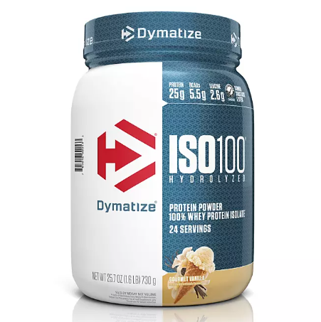 Dymatize ISO100 Hydrolyzed 25g 100% Whey Protein Powder, Gourmet Vanilla (1.6 lbs)