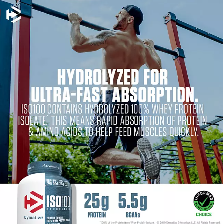 Dymatize ISO100 Hydrolyzed 25g 100% Whey Protein Powder, Gourmet Vanilla (1.6 lbs)