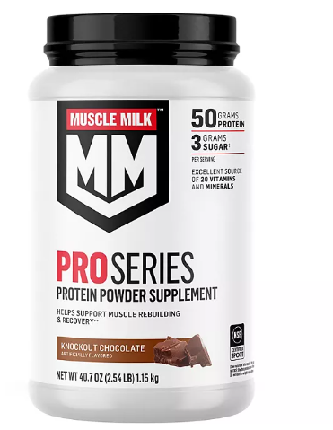 Muscle Milk Pro Series 50g Whey Protein Powder, Knockout Chocolate (2.54 lbs)