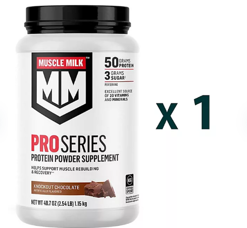 Muscle Milk Pro Series 50g Whey Protein Powder, Knockout Chocolate (2.54 lbs)
